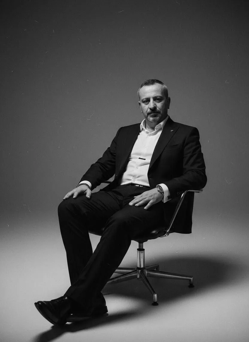 Op. Dr. Oktay Çelik, siyah-beyaz portre